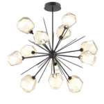 Gem Starburst Chandelier - Matte Black / Amber