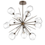 Gem Starburst Chandelier - Flat Bronze / Clear