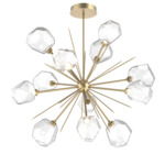 Gem Starburst Chandelier - Gilded Brass / Clear