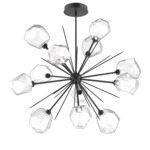 Gem Starburst Chandelier - Matte Black / Clear