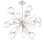 Gem Starburst Chandelier - Beige Silver / Clear