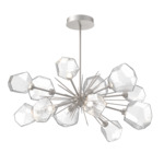 Gem Starburst Oval Chandelier - Metallic Beige Silver / Clear