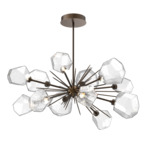 Gem Starburst Oval Chandelier - Flat Bronze / Clear