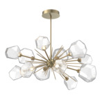 Gem Starburst Oval Chandelier - Gilded Brass / Clear