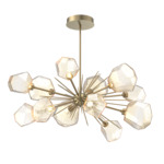 Gem Starburst Oval Chandelier - Gilded Brass / Amber