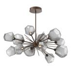 Gem Starburst Oval Chandelier - Flat Bronze / Smoke