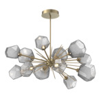 Gem Starburst Oval Chandelier - Gilded Brass / Smoke