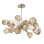 Gem Starburst Oval Chandelier - Gilded Brass / Bronze