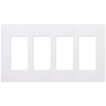 Claro Designer Style 4 Gang Wall Plate - Gloss White