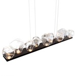 Gem Bezel Linear Pendant - Flat Bronze / Clear