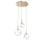 Gem Round Multi Light Pendant - Gilded Brass / Clear