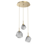 Gem Round Multi Light Pendant - Gilded Brass / Smoke