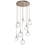 Gem Round Multi Light Pendant - Flat Bronze / Clear