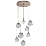 Gem Round Multi Light Pendant - Flat Bronze / Smoke