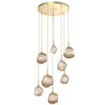 Gem Round Multi Light Pendant - Gilded Brass / Bronze