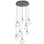 Gem Round Multi Light Pendant - Matte Black / Clear