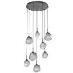 Gem Round Multi Light Pendant - Matte Black / Smoke