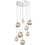 Gem Round Multi Light Pendant - Metallic Beige Silver / Bronze