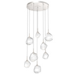 Gem Round Multi Light Pendant - Metallic Beige Silver / Clear