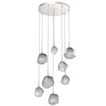 Gem Round Multi Light Pendant - Metallic Beige Silver / Smoke