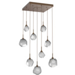 Gem Square Multi Light Pendant - Flat Bronze / Smoke