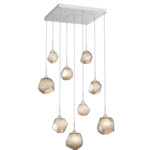 Gem Square Multi Light Pendant - Metallic Beige Silver / Bronze