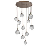 Gem Round Multi Light Pendant - Flat Bronze / Smoke