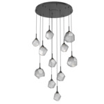 Gem Round Multi Light Pendant - Matte Black / Smoke