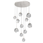 Gem Round Multi Light Pendant - Metallic Beige Silver / Smoke