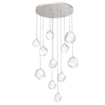 Gem Round Multi Light Pendant - Metallic Beige Silver / Clear