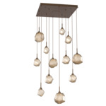 Gem Square Multi Light Pendant - Flat Bronze / Bronze