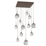 Gem Square Multi Light Pendant - Flat Bronze / Smoke