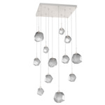 Gem Square Multi Light Pendant - Metallic Beige Silver / Smoke