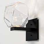 Gem Wall Sconce - Matte Black / Clear