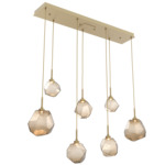 Gem Linear 7-Light Multi Light Pendant - Gilded Brass / Bronze