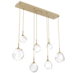 Gem Linear Multi Light Pendant - Gilded Brass / Clear