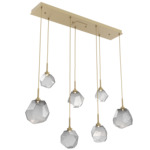 Gem Linear 7-Light Multi Light Pendant - Gilded Brass / Smoke