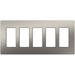 Claro Designer Style 5 Gang Wall Plate - Stainless Steel