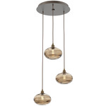 Coppa Round Multi Light Pendant - Flat Bronze / Optic Bronze
