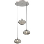 Coppa Round Multi Light Pendant - Beige Silver / Optic Smoke