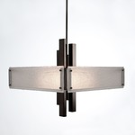 Carlyle Square Chandelier - Gunmetal / Frosted Granite