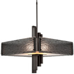 Carlyle Square Chandelier - Gunmetal / Smoke Granite