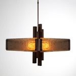 Carlyle Square Chandelier - Oil Rubbed Bronze / Bronze Granite