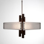 Carlyle Square Chandelier - Oil Rubbed Bronze / Frosted Granite