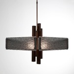 Carlyle Square Chandelier - Oil Rubbed Bronze / Smoke Granite