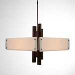 Carlyle Square Chandelier - Oil Rubbed Bronze / Ivory Wisp