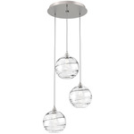 Terra Round Multi Light Pendant - Beige Silver / Optic Clear