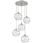 Terra Round Multi Light Pendant - Beige Silver / Optic Clear