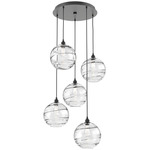Terra Round Multi Light Pendant - Matte Black / Optic Clear