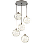 Terra Round Multi Light Pendant - Flat Bronze / Optic Amber